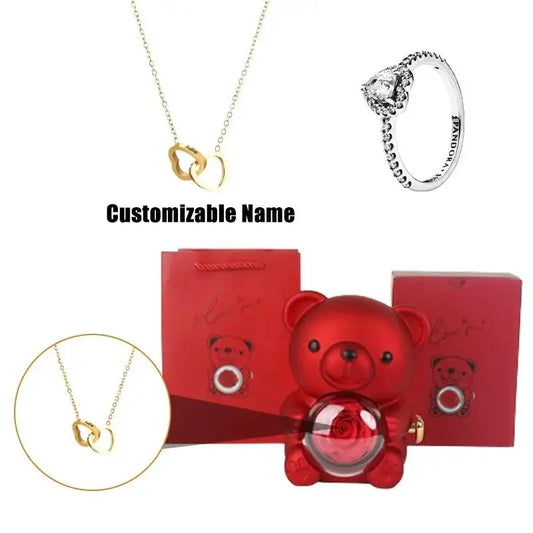 Romantic Teddy Bear Gift Jewelry Box with Necklace & Ring by EPR