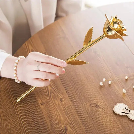 Gold Plated Rose Christmas Valentine's Day Birthday Creative Gift by eprolo