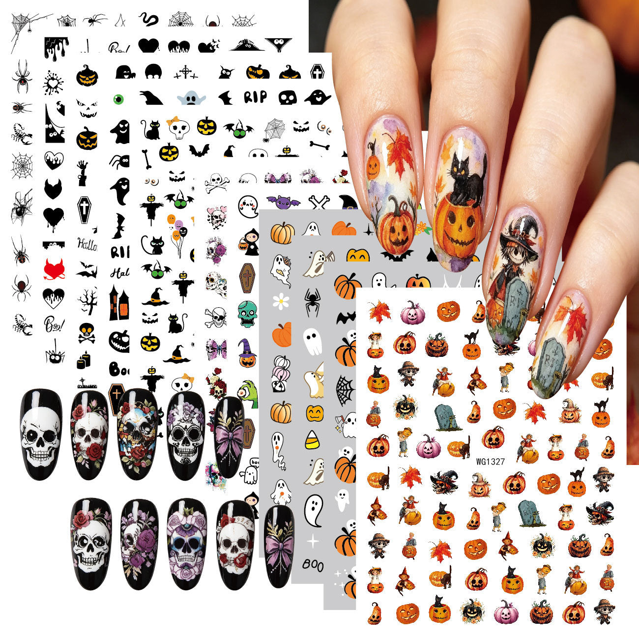 Halloween Nail Art Stickers for Spooky DIY Nail Designs - Cherished Harbor Gifts