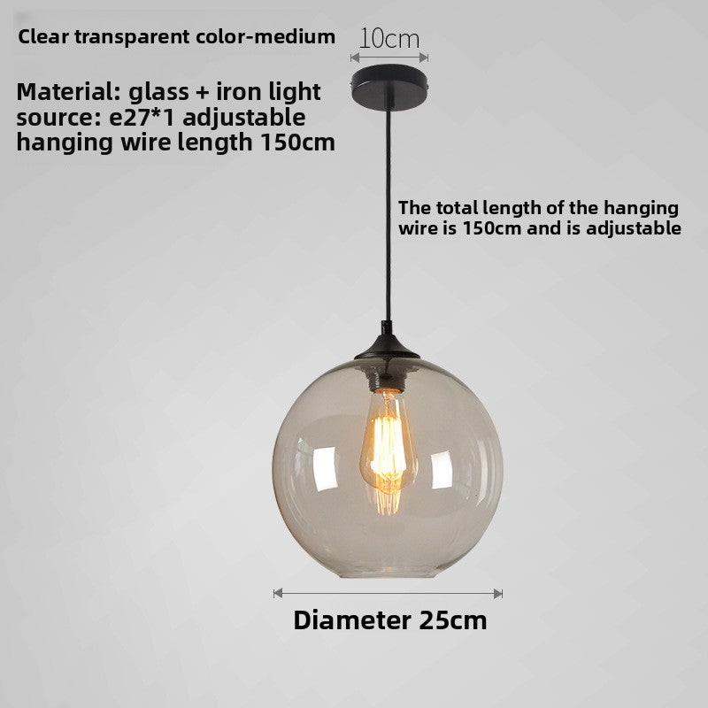 Vintage Pendant Light - Retro Glass Globe Ceiling Lamp - Cherished Harbor Gifts