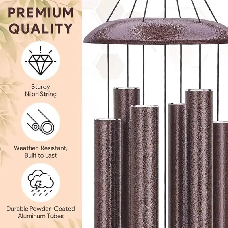 Metal Memorial Wind Chime | 26-50" Outdoor Garden Chimes by TED