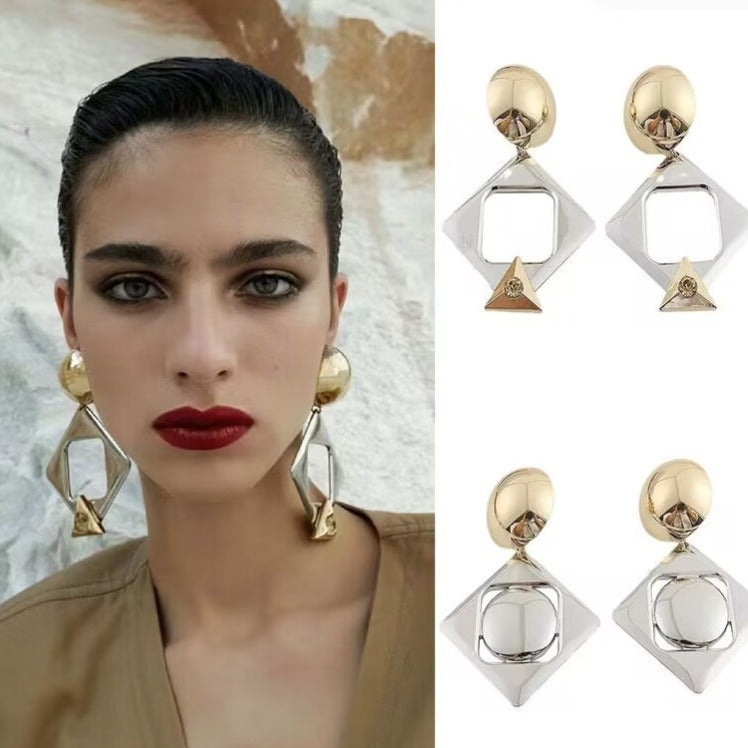 Stylish Geometric Diamond Earrings for Modern Women - Cherished Harbor Gifts