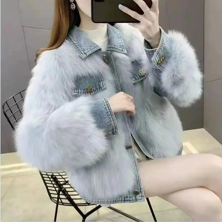 Denim Patchwork Jacket Women by eprolo