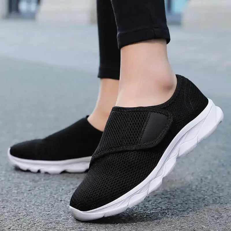 Unisex Wide Fit Walking Shoes | Lightweight Adjustable Mesh Comfort Shoes by TED