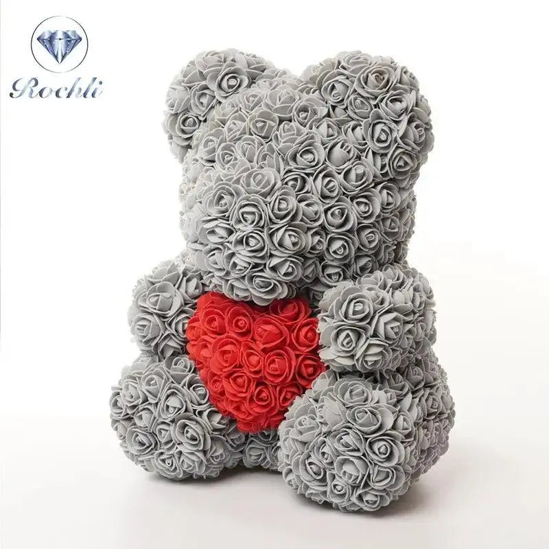 Heart hugging rose bear simulation bouquet as a birthday gift for teddy bears by eprolo
