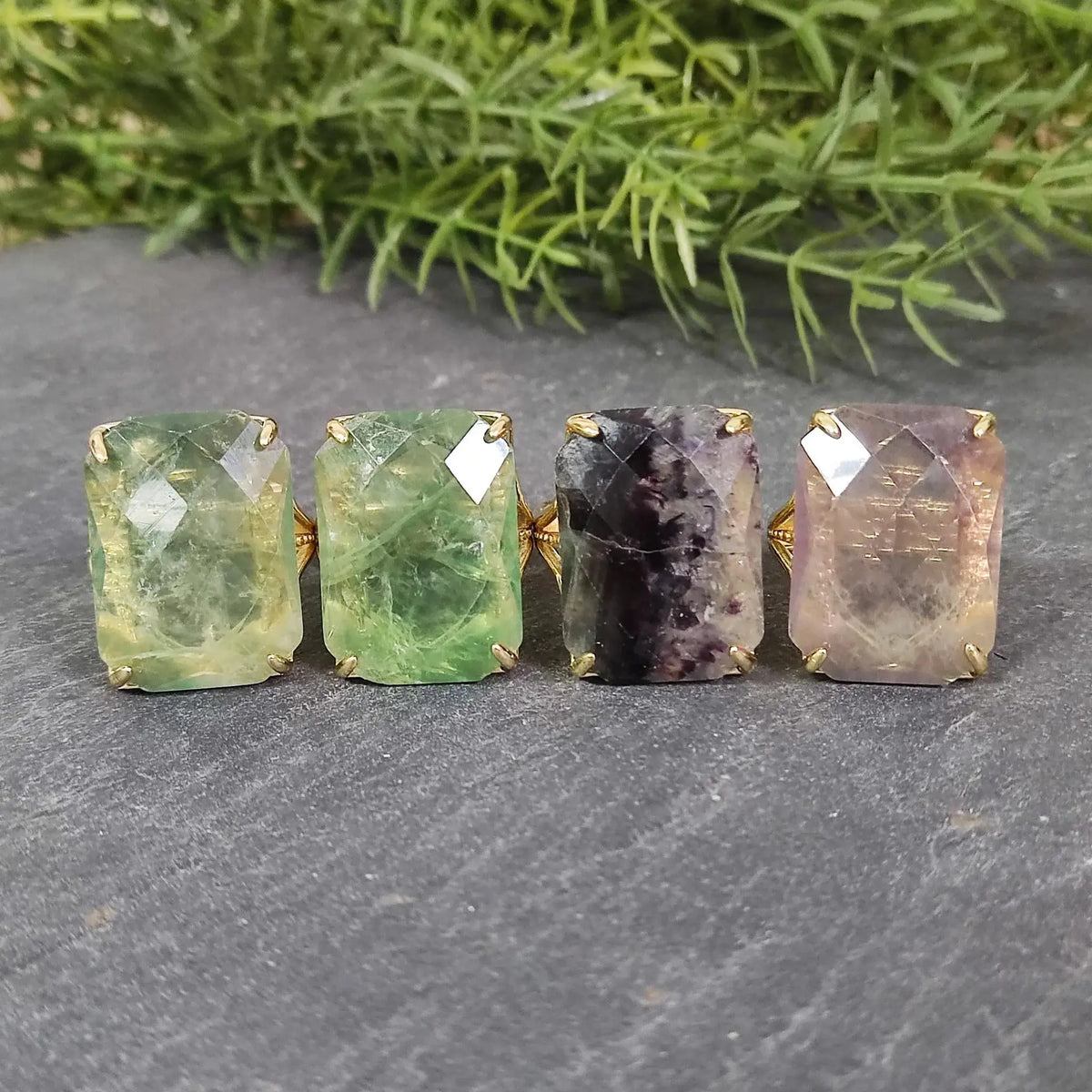 Unique Green Crystal Ring Gift for Birthday or Mom by EPR