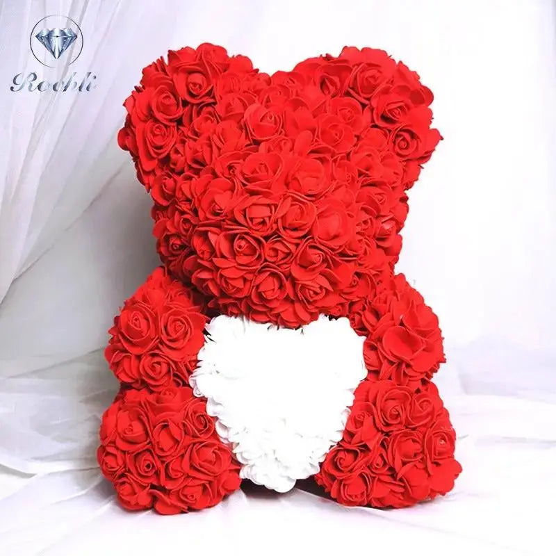 Heart hugging rose bear simulation bouquet as a birthday gift for teddy bears by eprolo