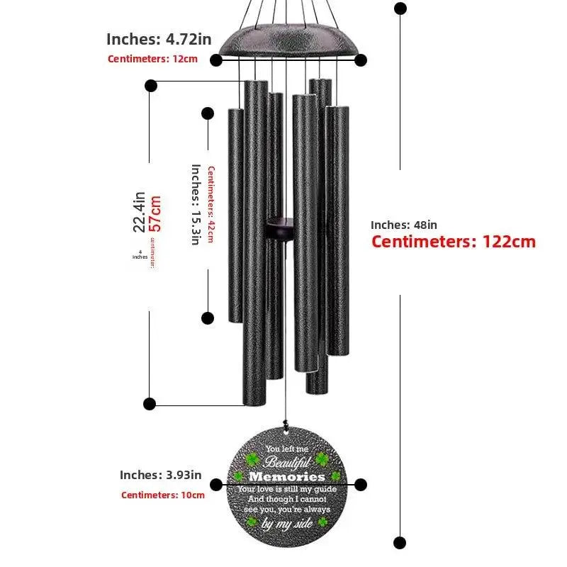 Metal Memorial Wind Chime | 26-50" Outdoor Garden Chimes by TED