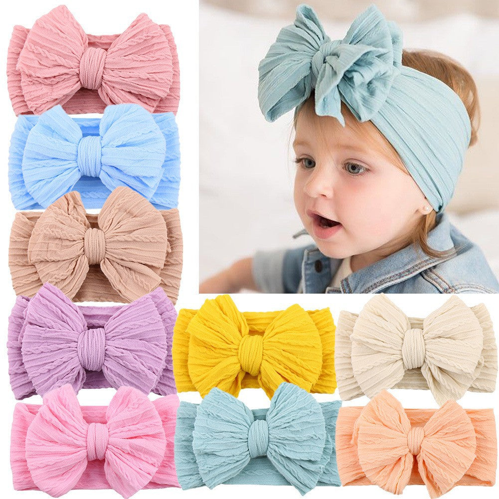 Handmade Baby Girl Headband with Braided Bow Design - Cherished Harbor Gifts