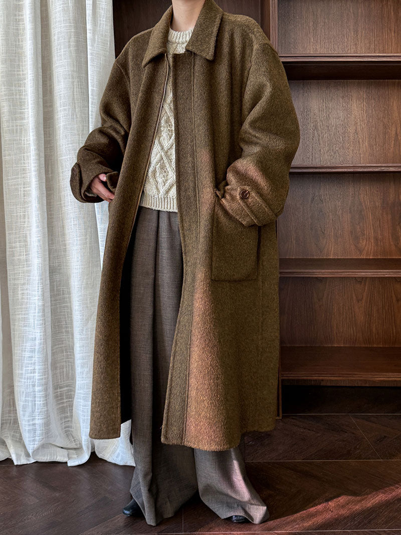 Elegant Women's Wool Coat - Double-Sided Lapel Design - Cherished Harbor Gifts
