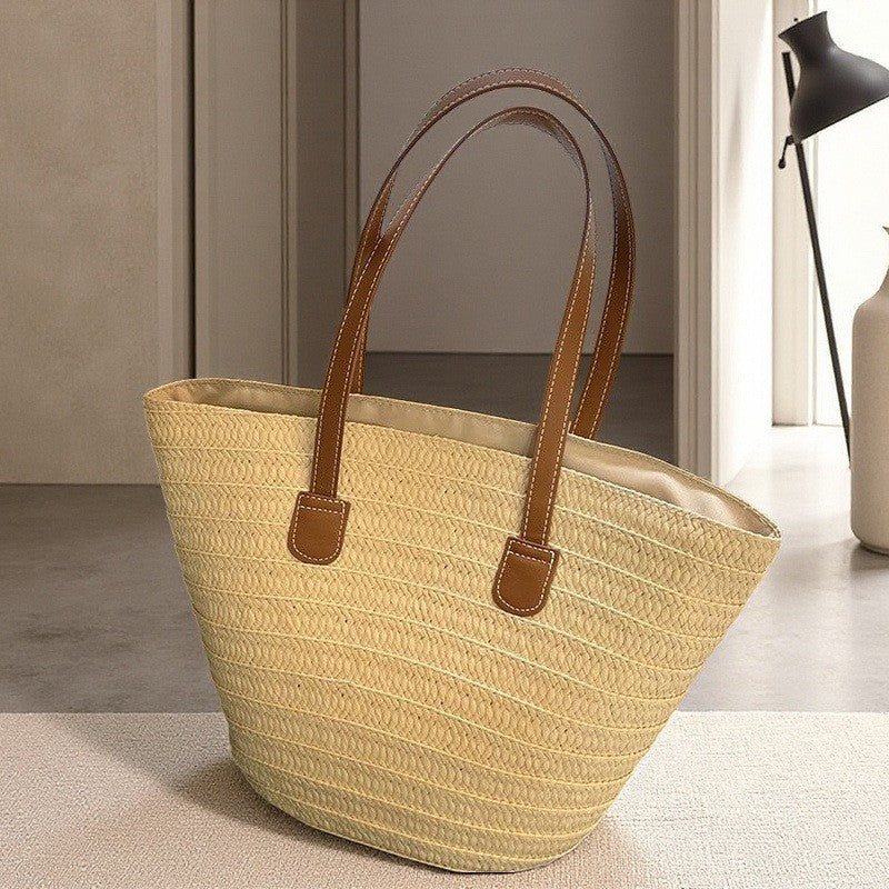 Large Straw Beach Tote Bag for Summer Adventures - Cherished Harbor Gifts