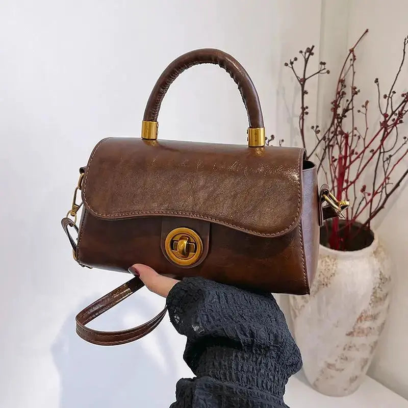 Women's Retro Crossbody Bag | PU Leather Shoulder Purse with Adjustable Strap by TED