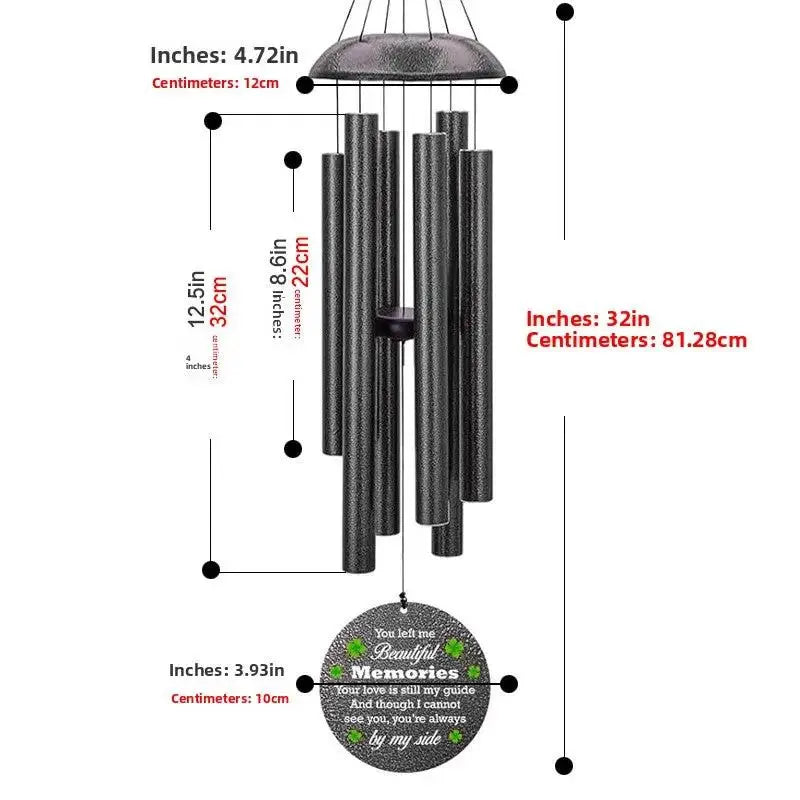 Metal Memorial Wind Chime | 26-50" Outdoor Garden Chimes by TED