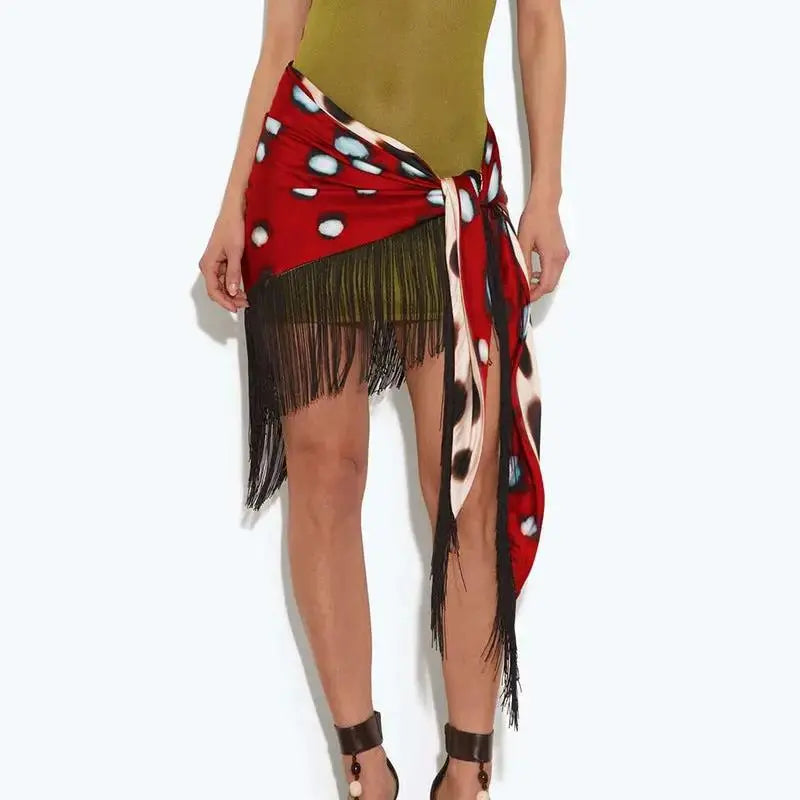 Trendy Animal Print Wrap Skirt for Summer Beach Fashion by TED