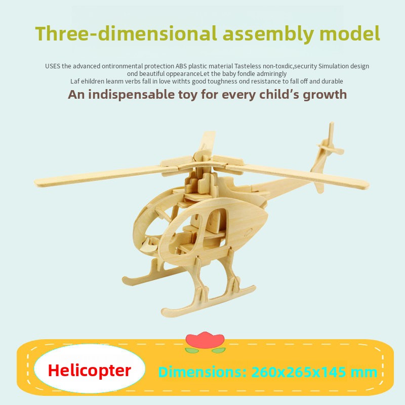 3D Wooden Aircraft Model DIY Educational Building Toy - Cherished Harbor Gifts