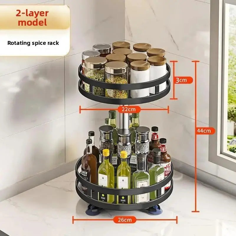 360 Rotating Condiment Rack | 1-3 Tier Kitchen Counter Organizer by TED