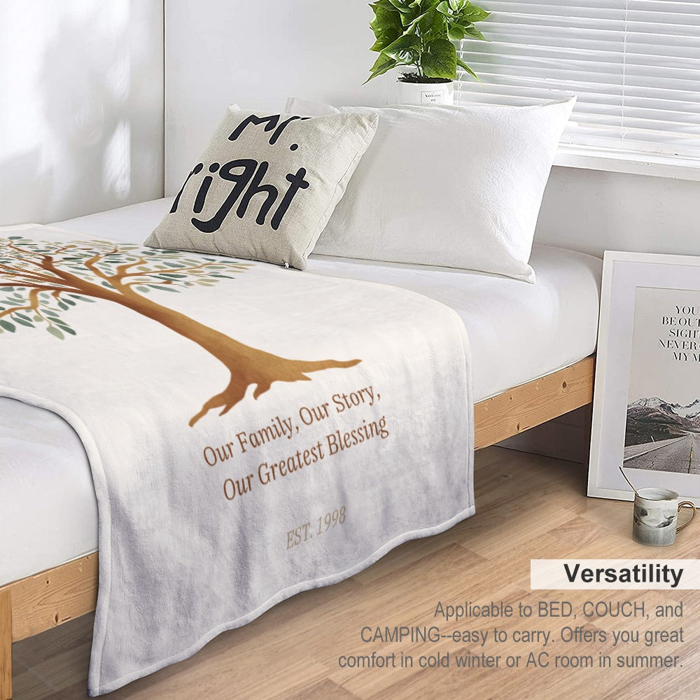 Our Family Story Personalized Family Tree Blanket - Cherished Harbor Gifts