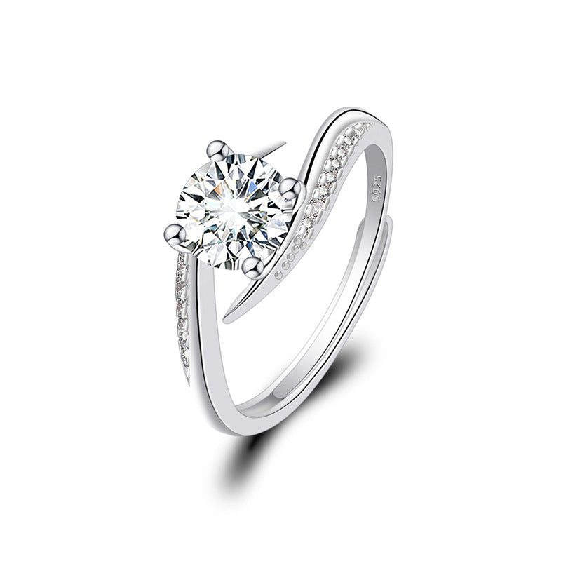 Adjustable Engagement Ring - Cubic Zirconia Promise Ring - Cherished Harbor Gifts