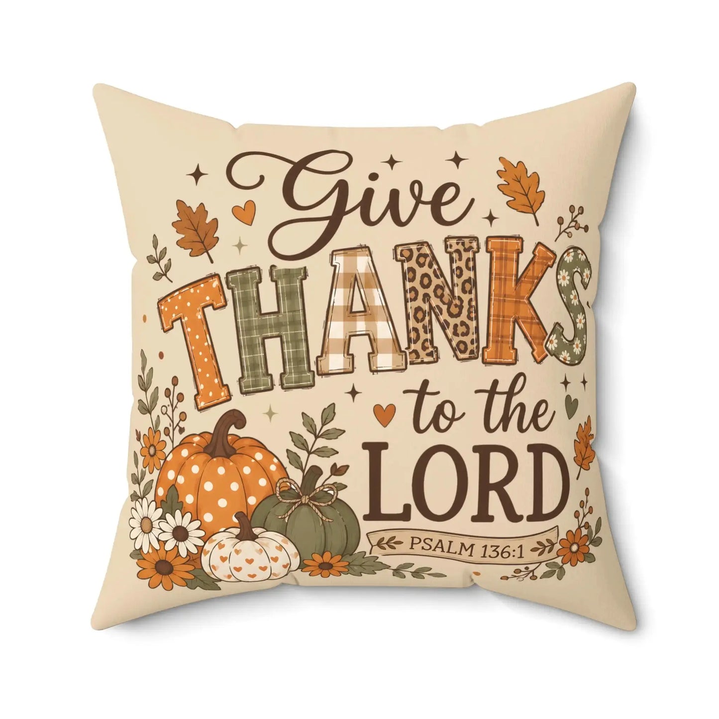 Thanksgiving Decorative Pillow for Cozy Autumn Decor by Cherished Harbor Gifts