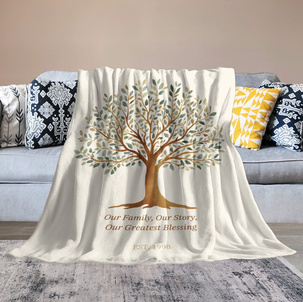 Our Family Story Personalized Family Tree Blanket - Cherished Harbor Gifts