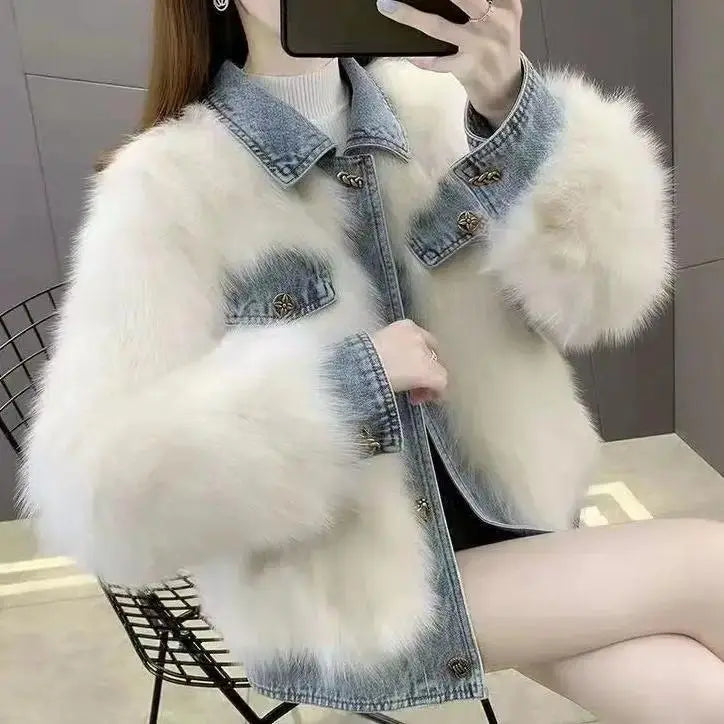 Denim Patchwork Jacket Women by eprolo