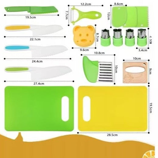 Kids Safe Toddler Kitchen Knife Set for Cooking Practice - Cherished Harbor Gifts
