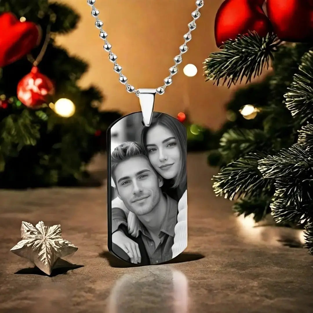 Personalized Military Dog Tag Keychain | Custom Photo & Text Engraved Keepsake by TED