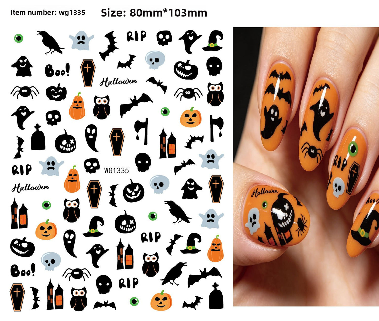 Halloween Nail Art Stickers for Spooky DIY Nail Designs - Cherished Harbor Gifts