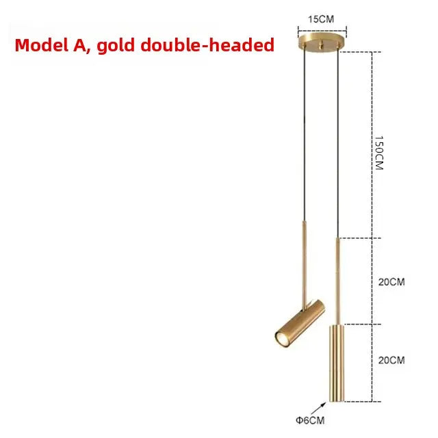 Nordic Minimalist Rotating Iron Bedside Chandelier for Bar Restaurant Bedroom