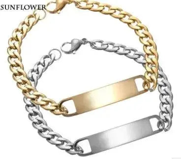 Couples Nameplate Bracelet | Stainless Steel Valentine’s Day Lover Bracelet by EPR