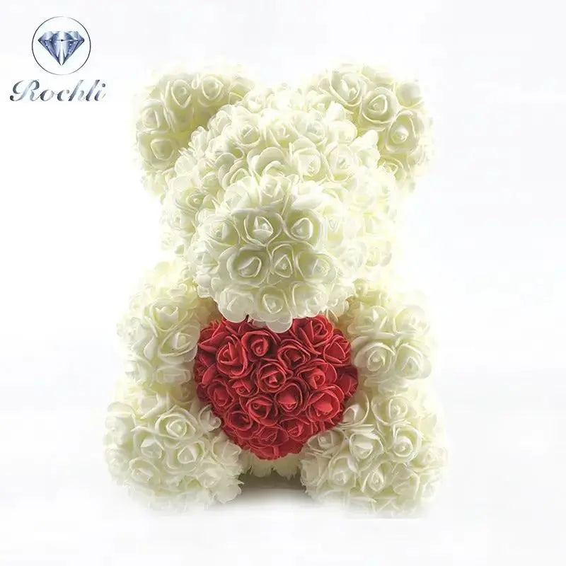 Heart hugging rose bear simulation bouquet as a birthday gift for teddy bears by eprolo