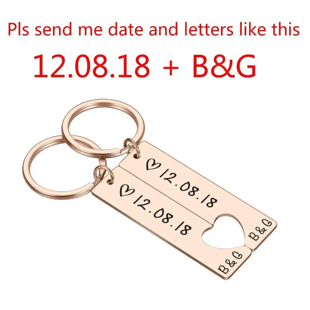 Custom Heart Keychain – Engraved Gift for Couples by EPR