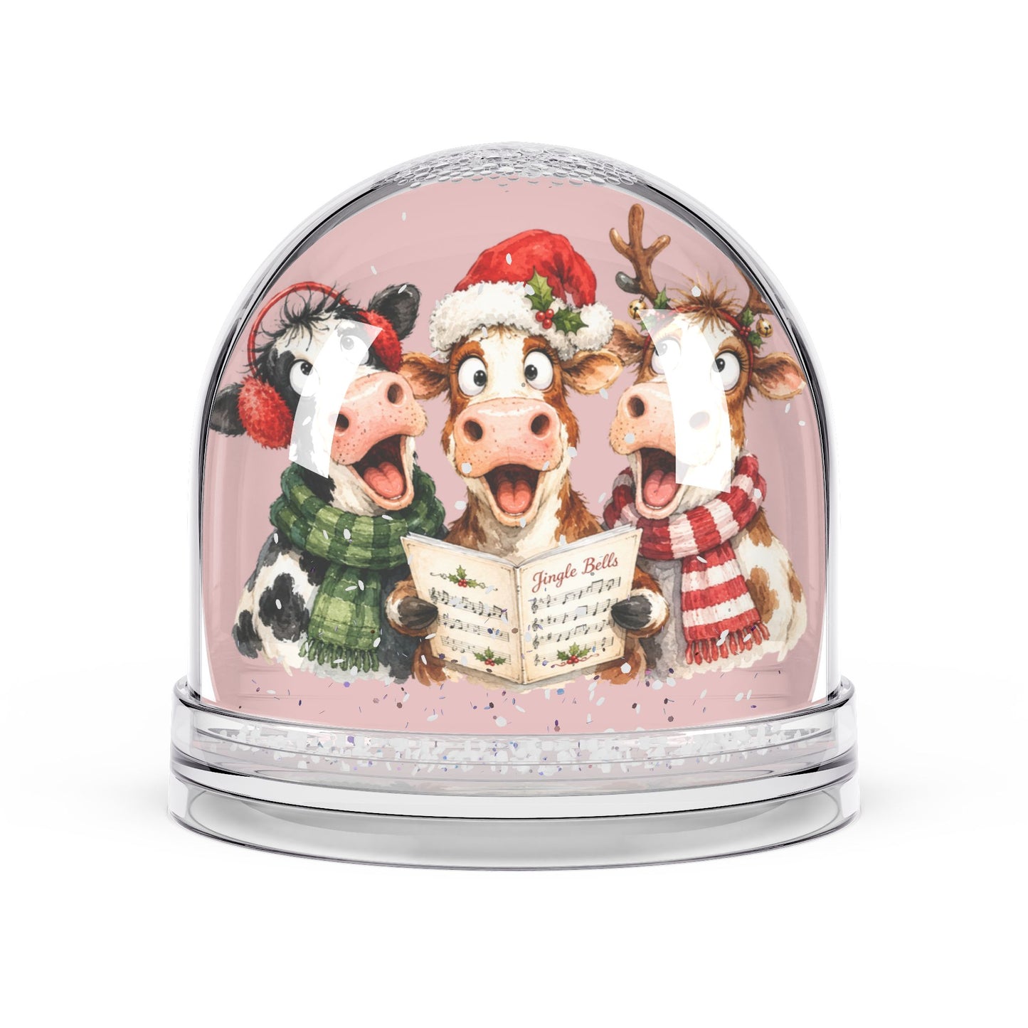 Singing Cow Holiday Decoration Snow Globe for Christmas - Cherished Harbor Gifts