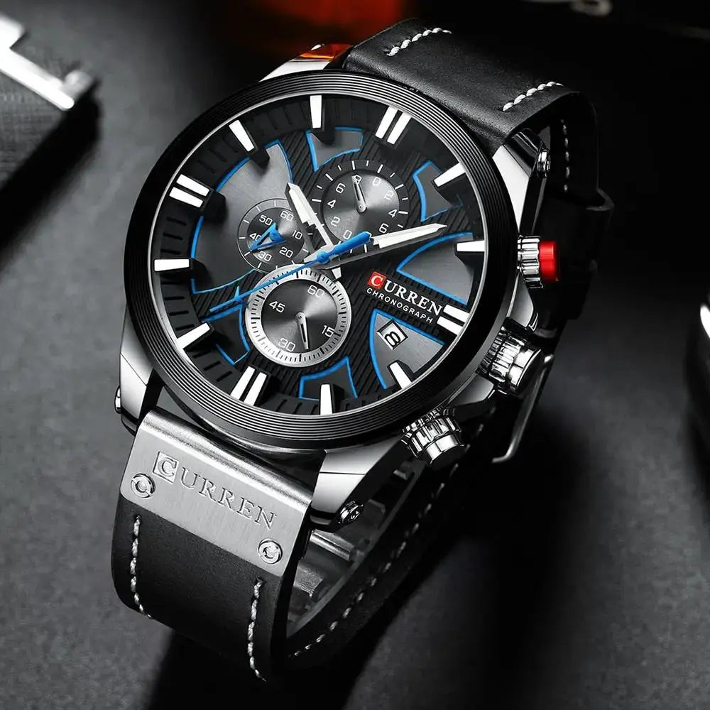 Stylish Men's Leather Chronograph Watch for Every Occasion by EPR