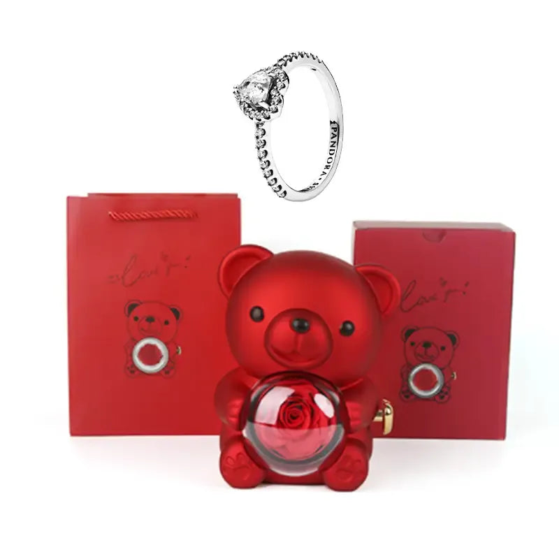 Romantic Teddy Bear Gift Jewelry Box with Necklace & Ring by EPR