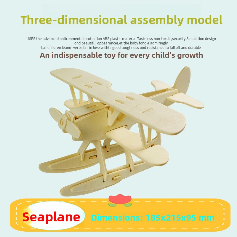 3D Wooden Aircraft Model DIY Educational Building Toy - Cherished Harbor Gifts