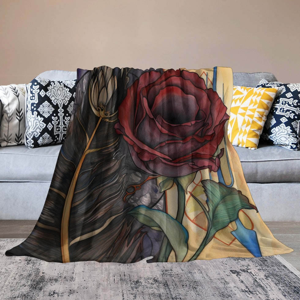 Dark Rose Ultra-Soft Flannel Cozy Throw Blanket Gift - Cherished Harbor Gifts