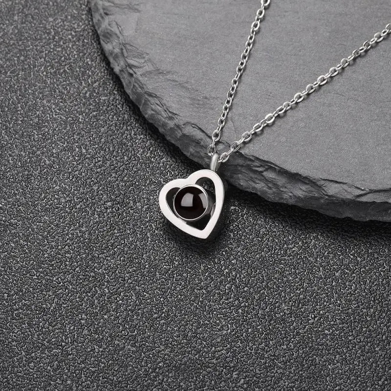 Personalized Memorial Heart Photo Projection Necklace | Custom Remembrance Pendant by TED