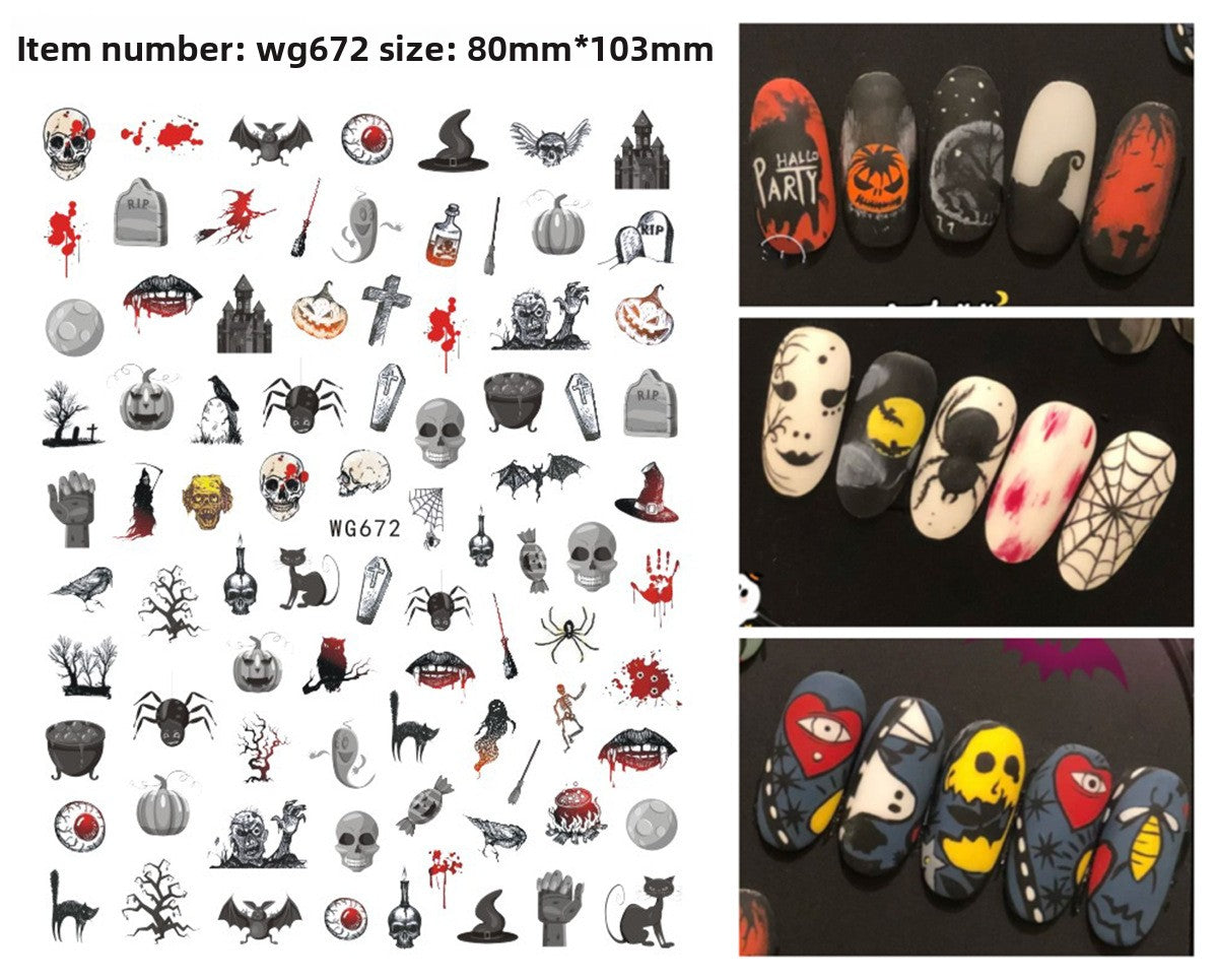 Halloween Nail Art Stickers for Spooky DIY Nail Designs - Cherished Harbor Gifts