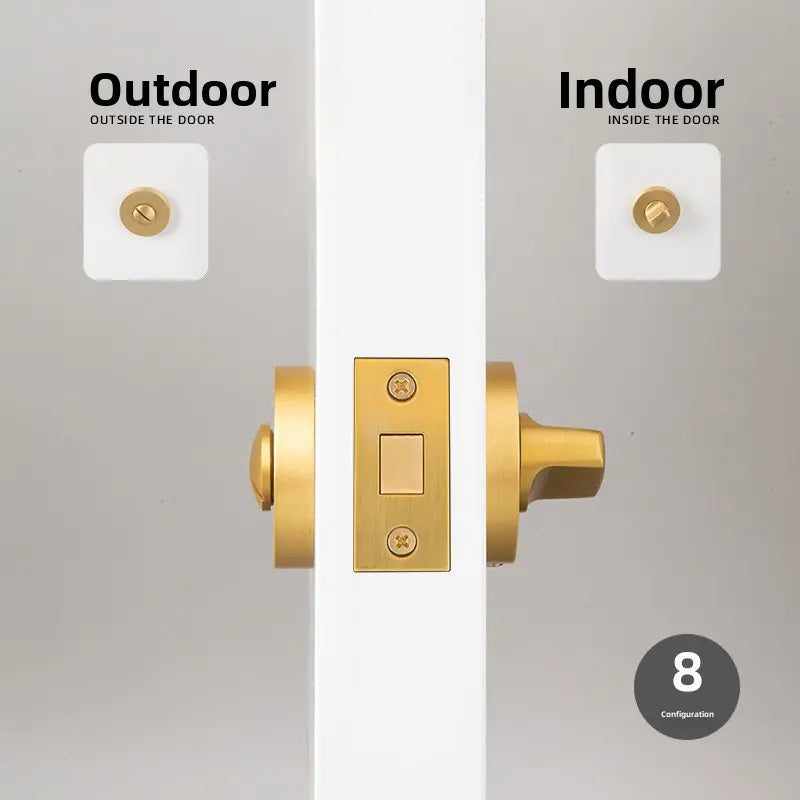 American brass indoor golden bedroom door lock split door lock antique brass wooden door handle lock
