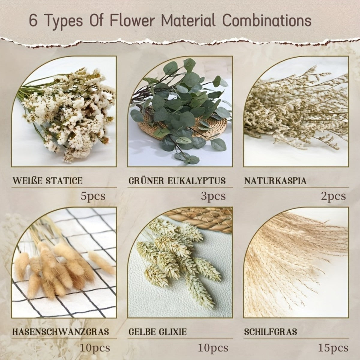 Natural Dried Flower Bouquet for Home and Wedding Decor - Cherished Harbor Gifts