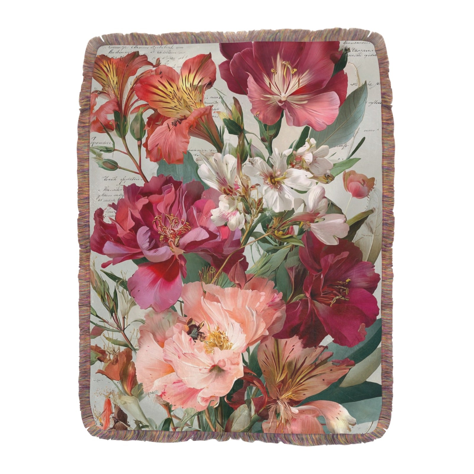Cozy Floral Throw Blanket - Ultra-Soft Green Fringe Style - Cherished Harbor Gifts