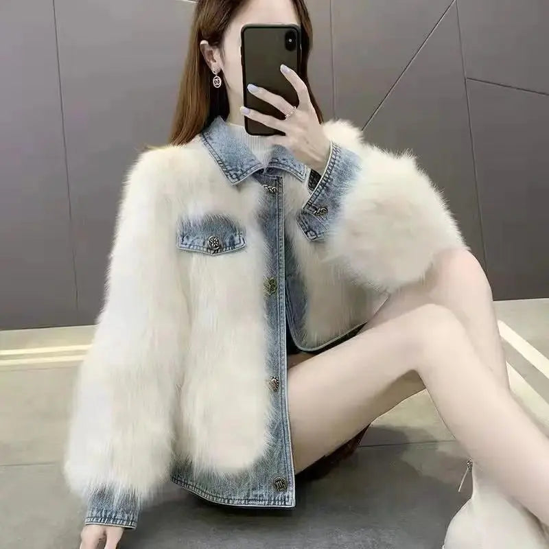 Denim Patchwork Jacket Women by eprolo