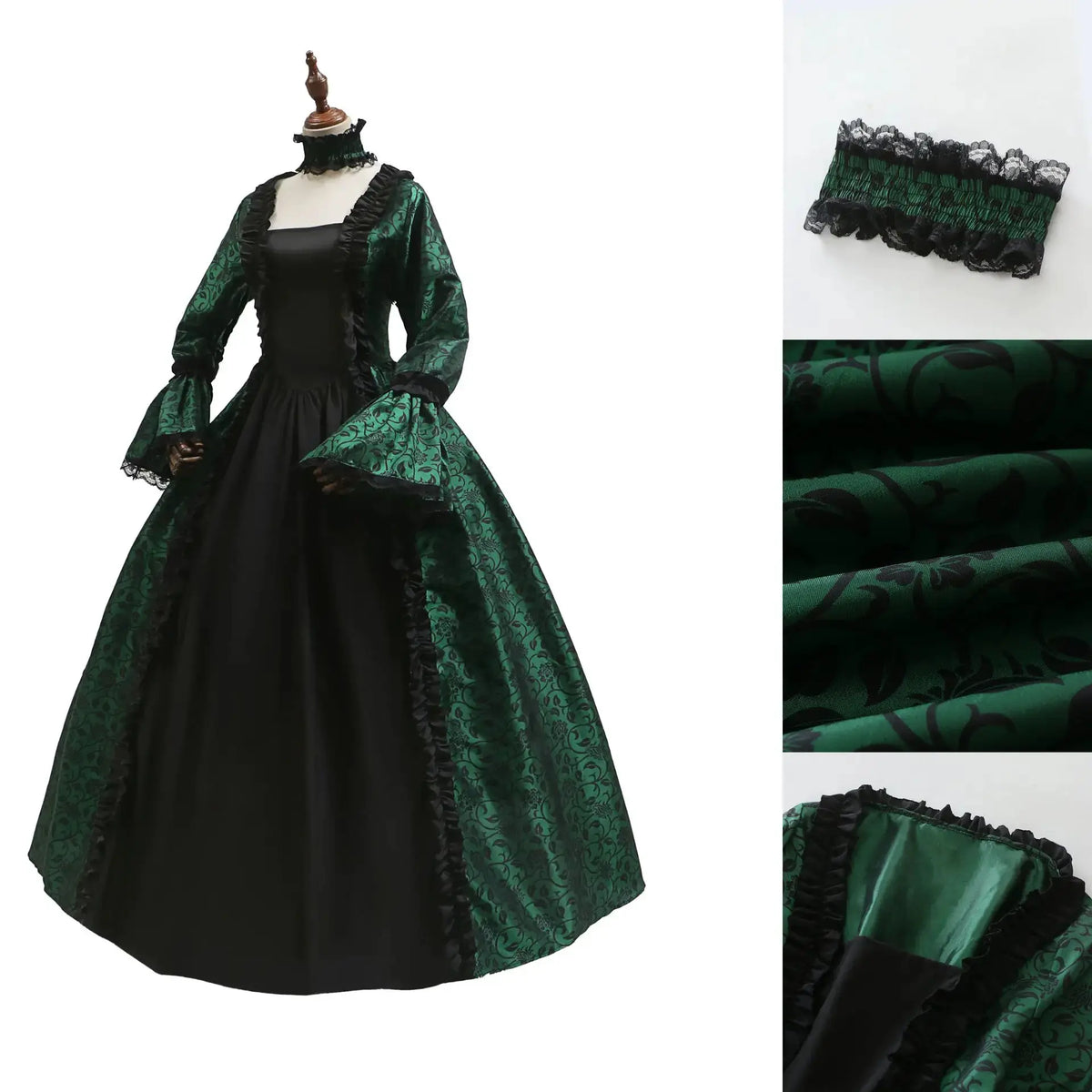 Gothic Halloween Costume Women - Victorian Long Dress Outfit by EPR