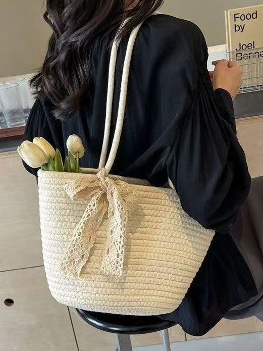 Extra Large Straw Tote for Beach and Everyday Use - Cherished Harbor Gifts