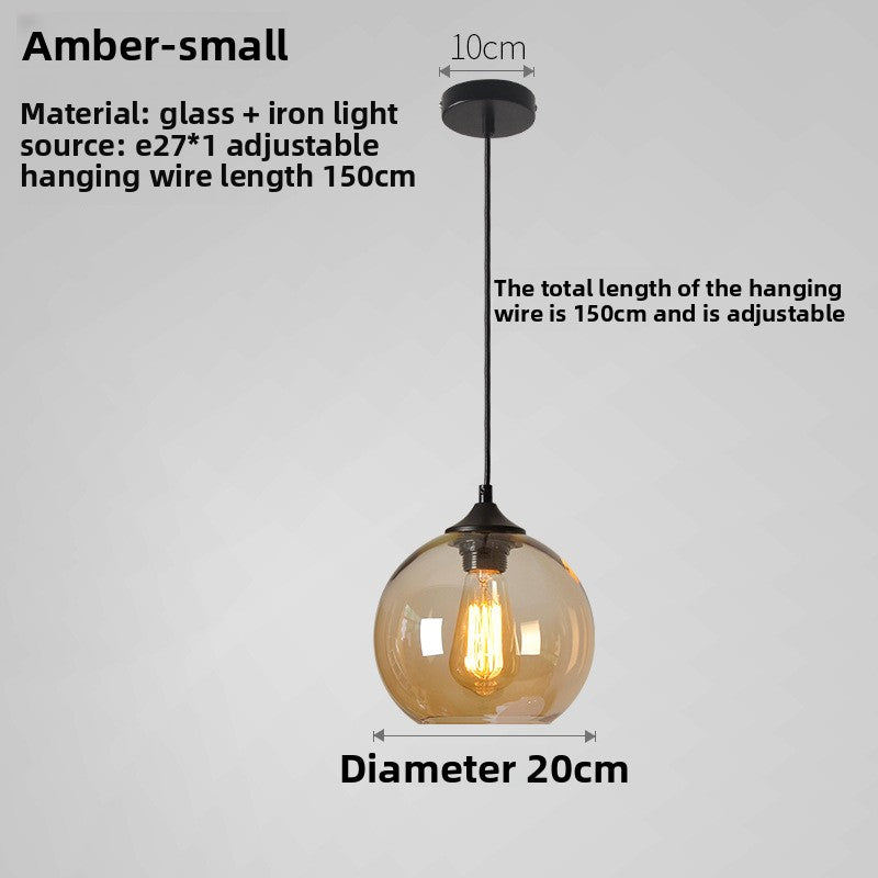 Vintage Pendant Light - Retro Glass Globe Ceiling Lamp - Cherished Harbor Gifts