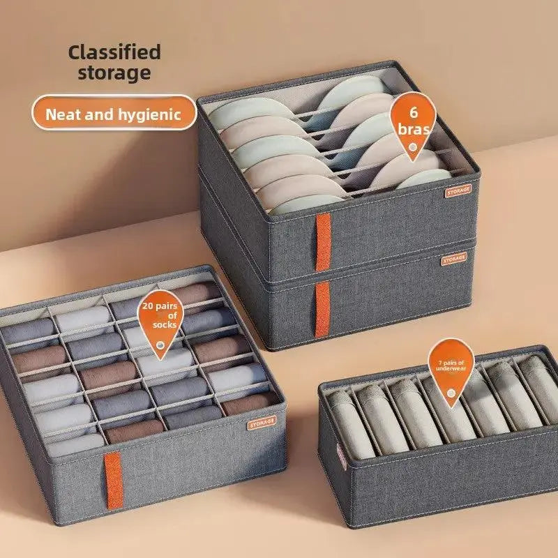 Large Fabric Drawer Organizer | 6-24 Grid Clothing & Sock Storage Box by TED