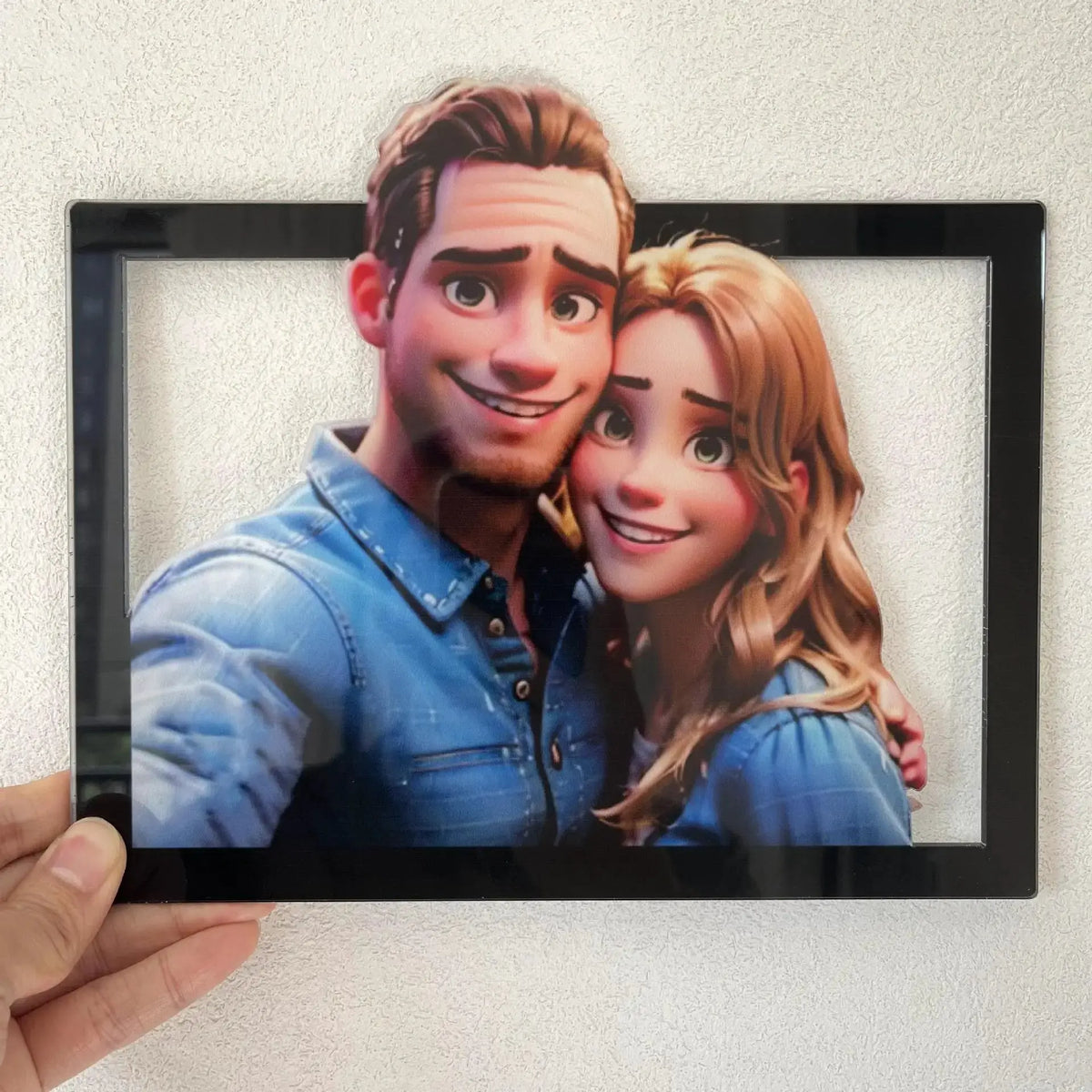 Personalized AI Cartoon Photo Frame | Custom Photo-to-Cartoon Acrylic Portrait by TED