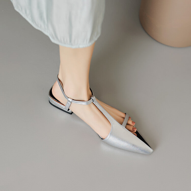 Stylish Leather Pointed Toe Sandals for Summer Wear - Cherished Harbor Gifts