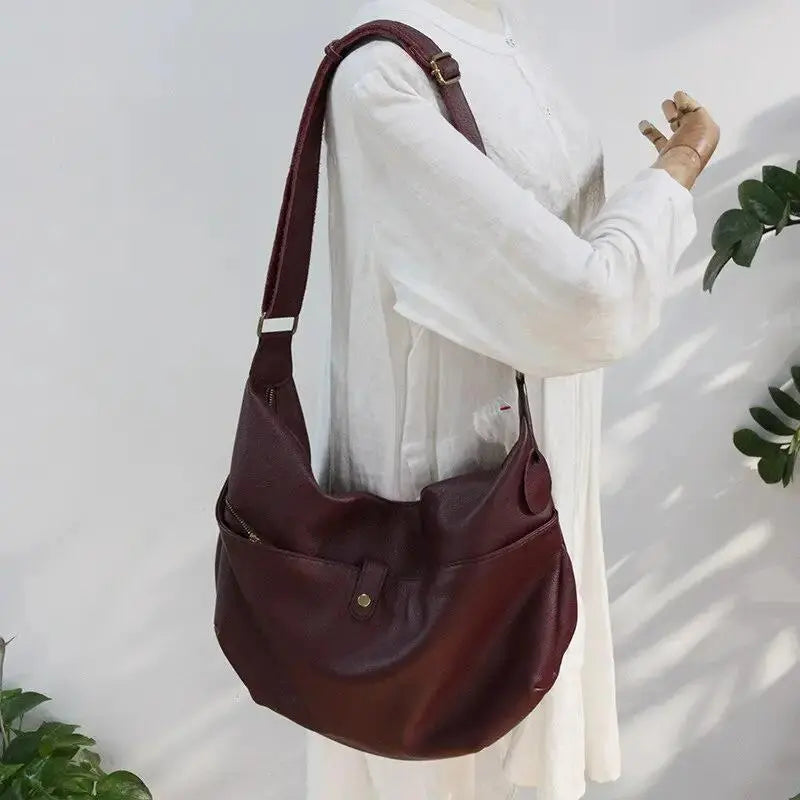 Genuine Leather Bags New Ladies Bags European and American Fashion Large Capacity Shoulder Casual Bags Messenger Bags by eprolo